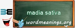 WordMeaning blackboard for madia sativa